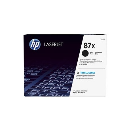 HP originální toner CF287X, black, 18000str., HP 87X, high capacity, HP LJ Enterprise M506, HP LJ Pro MFP M527, M501n, 1230g