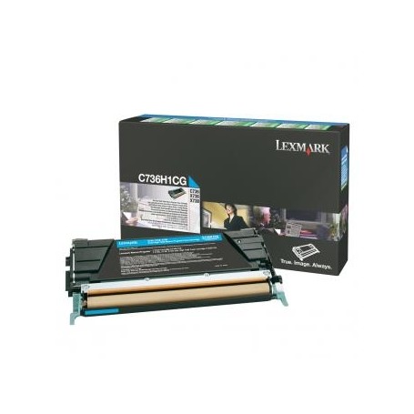 Lexmark originální toner C736H1CG, cyan, 10000str., return, high capacity, Lexmark C736, X736, X738