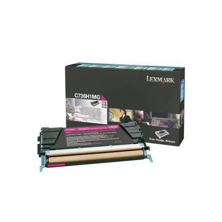 Lexmark originální toner C736H1MG, magenta, 10000str., return, high capacity, Lexmark C736, X736, X738