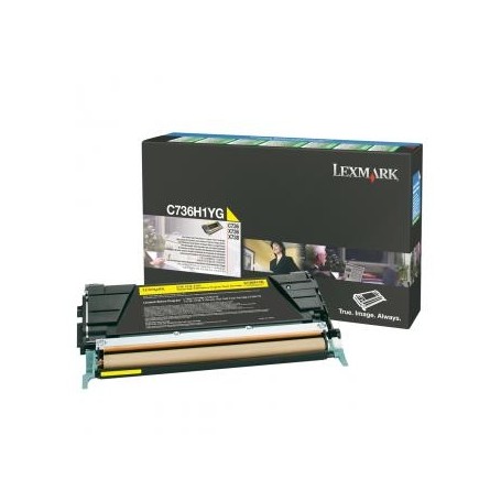 Lexmark originální toner C736H1YG, yellow, 10000str., return, high capacity, Lexmark C736, X736, X738