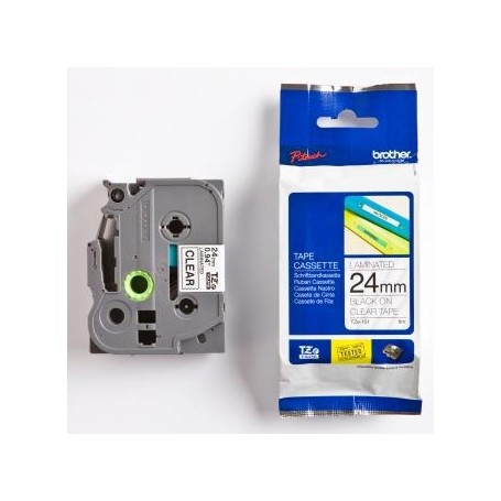 Brother originální páska do tiskárny štítků, Brother, TZE-151, černý tisk/průsvitný podklad, laminovaná, 8m, 24mm