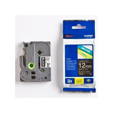 Brother originální páska do tiskárny štítků, Brother, TZE-335, bílý tisk/černý podklad, laminovaná, 8m, 12mm