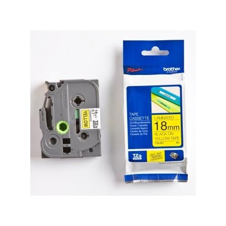 Brother originální páska do tiskárny štítků, Brother, TZE-641, černý tisk/žlutý podklad, laminovaná, 8m, 18mm