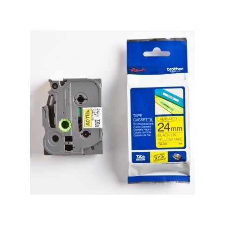 Brother originální páska do tiskárny štítků, Brother, TZE-651, černý tisk/žlutý podklad, laminovaná, 8m, 24mm
