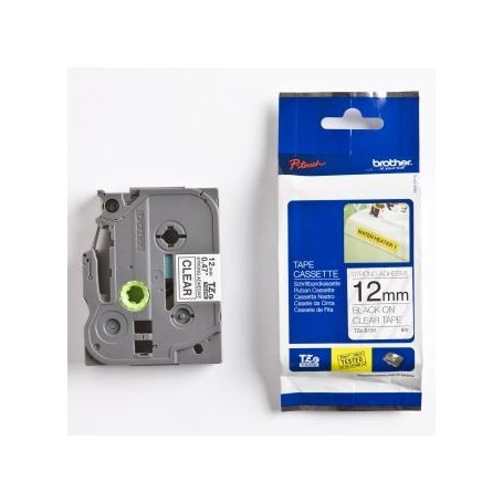 Brother originální páska do tiskárny štítků, Brother, TZE-S131, černý tisk/průsvitný podklad, laminovaná, 8m, 12mm, extrémně adh