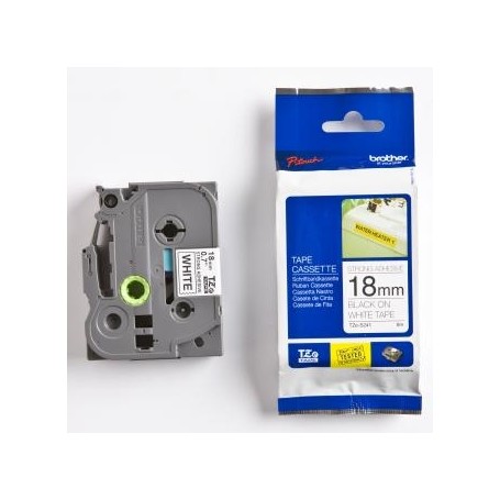 Brother originální páska do tiskárny štítků, Brother, TZE-S241, černý tisk/bílý podklad, laminovaná, 8m, 18mm, extrémně adhezivn