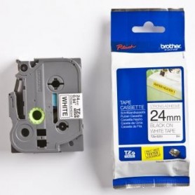 Brother originální páska do tiskárny štítků, Brother, TZE-S251, černý tisk/bílý podklad, laminovaná, 8m, 24mm, extrémně adhezivn