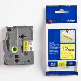 Brother originální páska do tiskárny štítků, Brother, TZE-S631, černý tisk/žlutý podklad, laminovaná, 8m, 12mm, extrémně adheziv