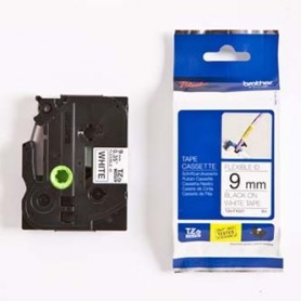 Brother originální páska do tiskárny štítků, Brother, TZE-FX221, černý tisk/bílý podklad, laminovaná, 8m, 9mm, flexibilní