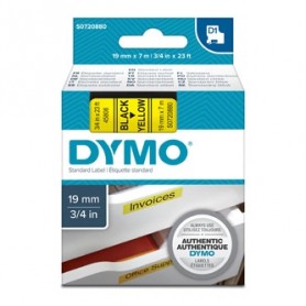 Dymo originální páska do tiskárny štítků, Dymo, 45808, S0720880, černý tisk/žlutý podklad, 7m, 19mm, D1