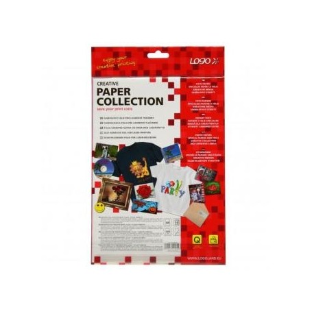 Logo, samolepicí fólie, průsvitná, matná, A4, 125 g/m2, 1200dpi, 10 listů, pro laserové tiskárny, L