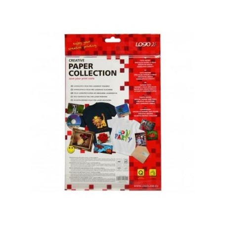 Logo, samolepicí papír, bílý, lesklý, A4, 155 g/m2, 2400dpi, 20 listů, pro laserové tiskárny, L