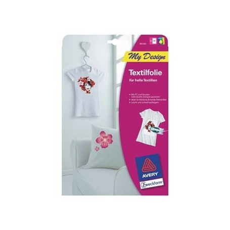 Avery Zweckform, zažehlovací papír, pro bílá trička, bílý, A4, 5 listů, pro inkoustové tiskárny, O