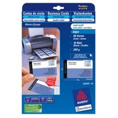 Avery Zweckform, vizitky, s hladkým okrajem, bílé, matné, A4, 260 g/m2, 85x54mm, 8ks/A4, oboustranné, 10 listů, pro inkoustové t