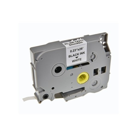 G&G kompatibilní páska do tiskárny štítků, pro Brother, TZE-211, černý tisk/bílý podklad, laminovaná, 8m, 6mm