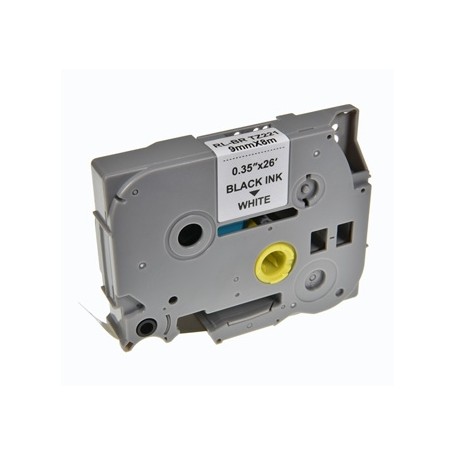 G&G kompatibilní páska do tiskárny štítků, pro Brother, TZE-221, černý tisk/bílý podklad, laminovaná, 8m, 9mm