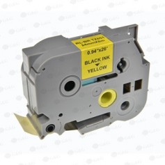 G&G kompatibilní páska do tiskárny štítků, pro Brother, TZE-651, černý tisk/žlutý podklad, laminovaná, 8m, 24mm