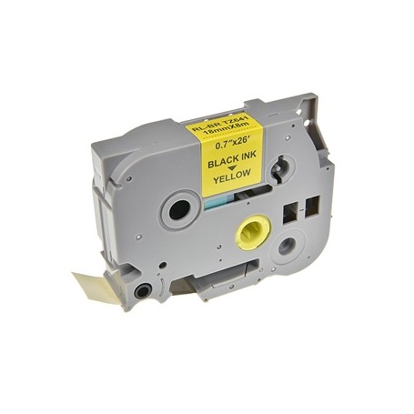 G&G kompatibilní páska do tiskárny štítků, pro Brother, TZE-641, černý tisk/žlutý podklad, laminovaná, 8m, 18mm