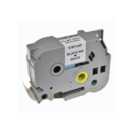 G&G kompatibilní páska do tiskárny štítků, pro Brother, TZE-251, černý tisk/bílý podklad, laminovaná, 8m, 24mm