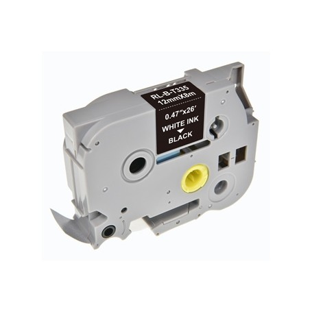 G&G kompatibilní páska do tiskárny štítků, pro Brother, TZE-335, bílý tisk/černý podklad, laminovaná, 8m, 12mm