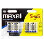 Baterie alkalická, AA, 1.5V, Maxell, blistr, 10-pack