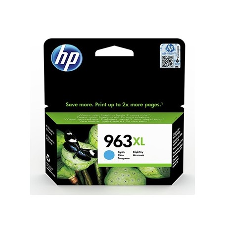 HP originální ink 3JA27AE, HP 963XL, high capacity, cyan, 1600str., 22.92ml