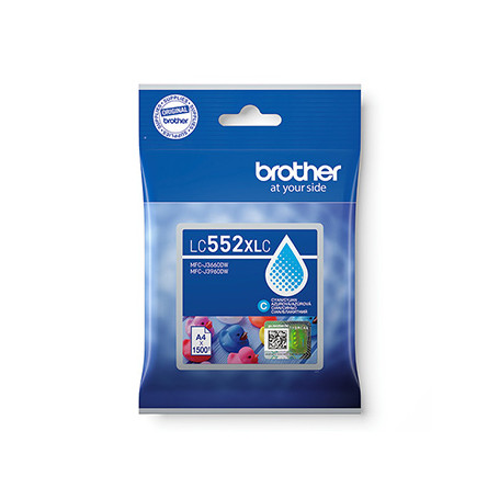 Brother originální ink LC552XLC, cyan, 1500str.