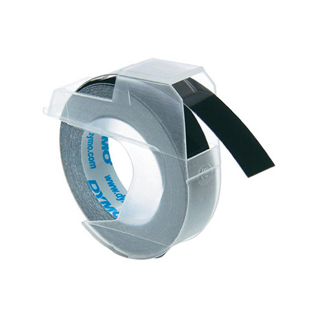 Dymo originální páska do tiskárny štítků, Dymo, S0898130, černý podklad, 3m, 9mm, cena za 1 ks, 3D