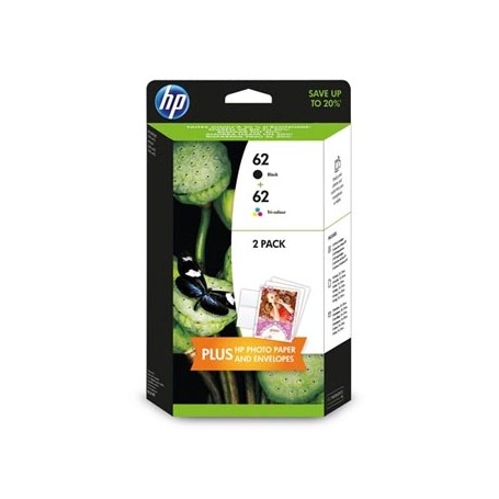 HP originální ink sada N9J71AE, HP 62, black/color, 200/165str., 4.4.2005ml, HP Envy 5640, 5644, 5660, 7640, Officejet 8040 with