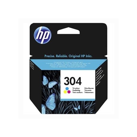 HP originální ink N9K05AE, HP 304, Tri-color, 100str., HP DeskJet 2620,2630,2632,2633,3720,3730,3732,3735