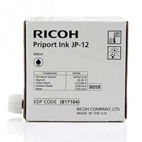 Ricoh originální ink JP 12, black, 600ml, 817104, Ricoh DX3240, 3440, JP1210, 1215, 1250, 1255, 3000